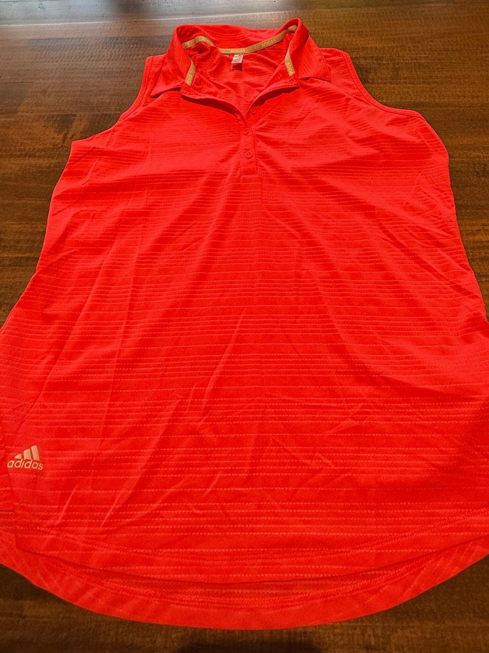 Adidas Women's Orange Red Sleeveless Polo Golf Top